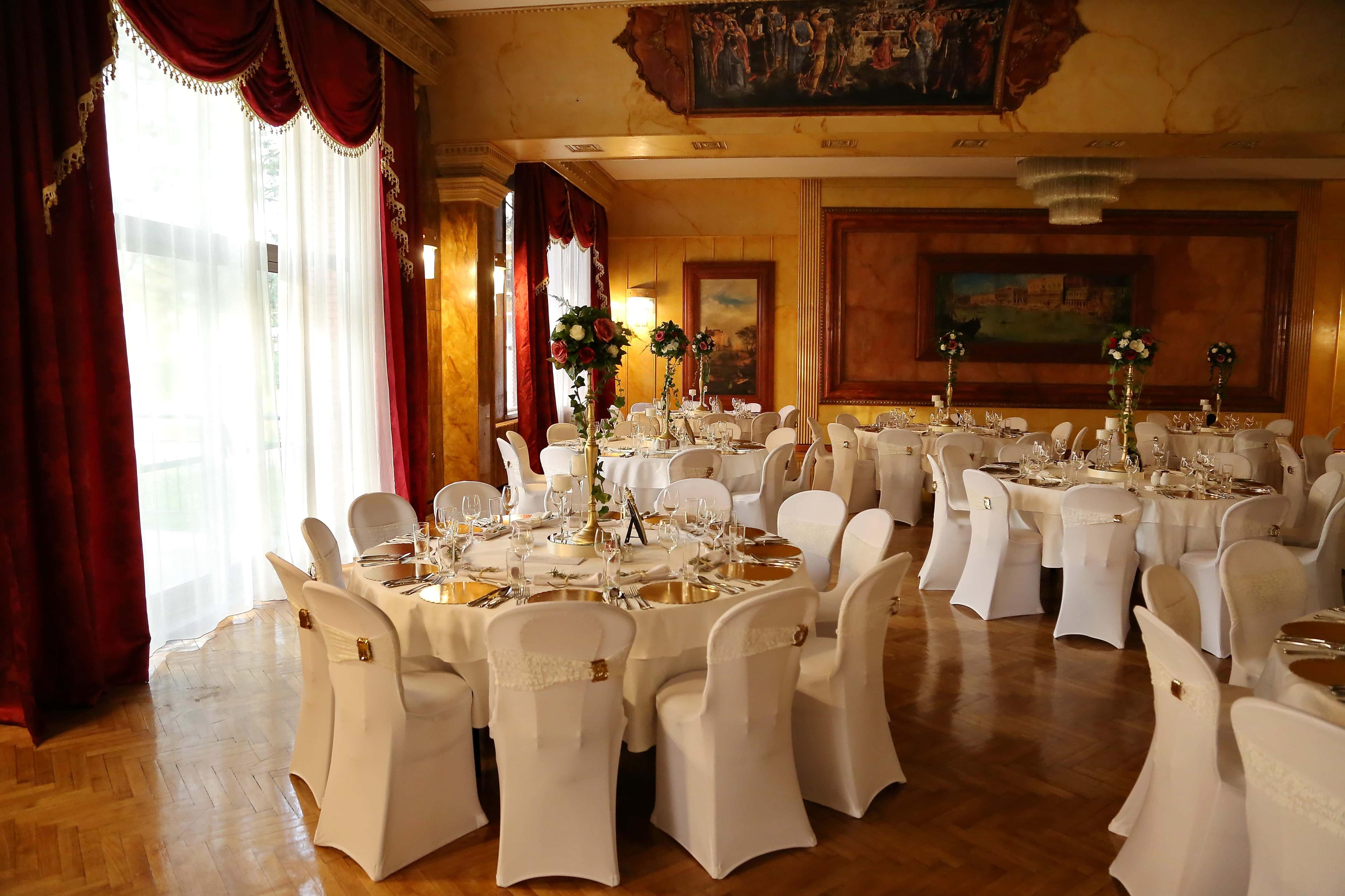 The elegant and warm interior of AAVA restaurant